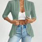 Shawl Collar Hollow out Three Quarter Jacket Cardigan Spring Summer Coat