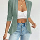 Shawl Collar Hollow out Three Quarter Jacket Cardigan Spring Summer Coat