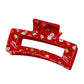 Racing Red Cartoon Christmas Pattern Print Hollow Out Hair Clip