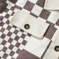 Brown Checkered Print Patchwork Corduroy Shacket