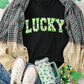 Black Clover LUCKY Letter Graphic St Patricks Day T Shirt