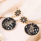 Black Halloween Spider Web Rhinestone Drop Earrings