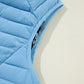 Sky Blue Plush Collared Quilted Zipped Puffer Vest