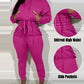 Shirred Pocket Design Crop Hoodie & High Waist Cuffed Sweatpants Set