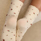 White Sweet Lettuce Trim Soft Crew Socks