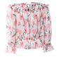 Off Shoulder Floral Print Lantern Sleeve Top