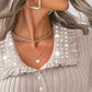 Turn down Collar Frill Hem Rhinestone Decor Ribbed Top