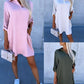 Roll Up Sleeve Casual Shirt Dress