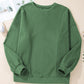 Blackish Green Loose Patchwork Crewneck Plus Size Sweatshirt