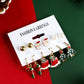 Racing Red 6 Pairs/Set Cartoon Christmas Theme Alloy Earring Set