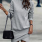 High Neck Long Sleeve Casual Sweatshirt Dress