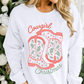 White Cowgirl Boots Christmas Graphic Crewneck Sweatshirt