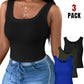 3 Pack Scoop Neck Sleeveless Ribbed Tank Top Cami Tee Shirts