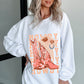 White Cowgirl Boots Hat HOWDY Graphic Corded Sweatshirt