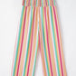 Multicolor Striped Smocked High Waist Wide Leg Pants