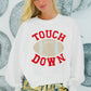 White TOUCH DOWN Football Graphic Pullover Sweatshirt