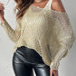 2 Piece Hollow out Pullover Top Inner Tank Open Knit Sweater Blouse Set