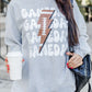 Gray GAME DAY Lightning Rugby Football Print Pullover Sweatshirt