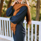 Chestnut Bohemian Fringe Trim Textured Scarf