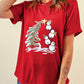 Red Christmas Tree Snowman Printed Crewneck T Shirt