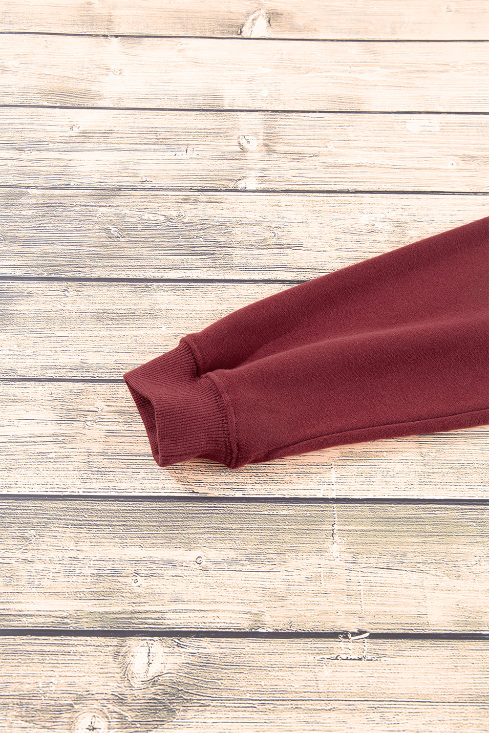 Burgundy Plain Drop Shoulder Crewneck Pullover Sweatshirt