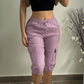 Side Pockets Drawstring Waist Cropped Cargo Pants