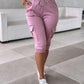 Side Pockets Drawstring Waist Cropped Cargo Pants