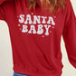 Red SANTA BABY Embroidered Crewneck Christmas Sweatshirt