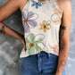 Beige Sweet Floral Tank Top