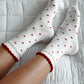 White Ruffled Heart Pattern Cotton Socks