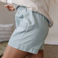 Beau Blue Light Wash Pocketed Wide Leg Denim Shorts