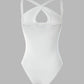 Plain Knit Sleeveless Halter Bodysuit