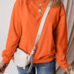 Russet Orange Solid Fleece Lined Drop Shoulder Terry Sweatshirt