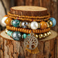 Chestnut 5pcs Boho Beaded Turquoise Bracelets Set