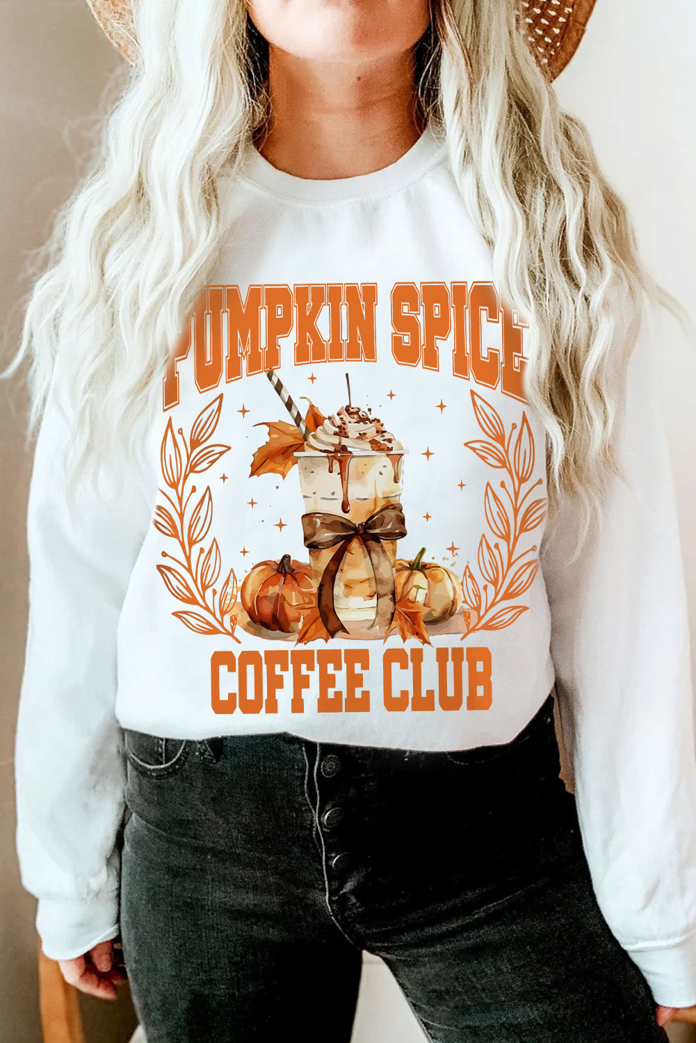 Beige PUMPKIN SPICE COFFEE CLUB Graphic Sweatshirt