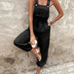 Pocket Design Drawstring Suspender Jumpsuit