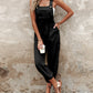 Pocket Design Drawstring Suspender Jumpsuit