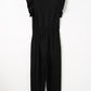 Black Zipper Flutter Sleeve Drawstring High Waist Jumpsuit