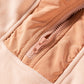 Light French Beige Colorblock Patchwork Half Zip Oversized Sherpa Hoodie