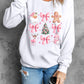 Beige Christmas Theme Pattern Pullover Sweatshirt