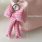 Pink Gingham Puffer Bow Knot Bag Pendant Keychain