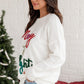 White Tinsel Merry and Bright Graphic Christmas Sweater