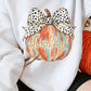 Beige Polka Dot Bow Knot Pumpkin Print Thanksgiving Sweatshirt