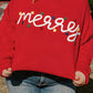 Fiery Red Merry Graphic Christmas Plus Size Sweater