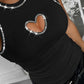 Rhinestone Hollow Heart Tank Top