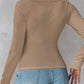 U Neck Built in Bra Long Sleeve Ribbed Top