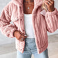 Turn down Collar Buttoned Teddy Jacket