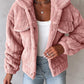 Turn down Collar Buttoned Teddy Jacket