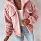 Turn down Collar Buttoned Teddy Jacket