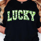 Black Clover LUCKY Letter Graphic St Patricks Day T Shirt